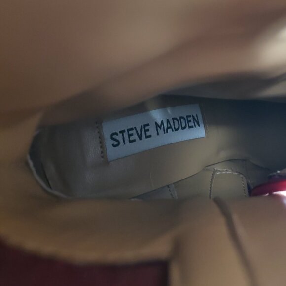 Steve Madden Freya Red Wine Leather Platform Bootie Women's Size 6M - Picture 10 of 10